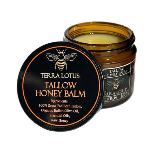 Tallow Balm with Raw Honey - Moisturizing Cream for Soft Smooth Skin - Handmade All-Natural Moisturizer